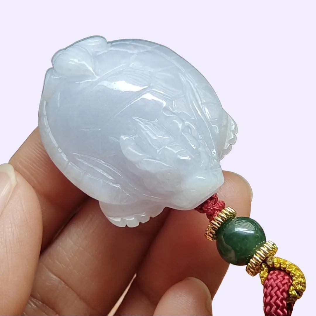 Crafted as Dragon Turtle Pendant on Natural Type A Jadeite Jade certificate weighs 18.38 grams, measurement 41 * 27.6 * 11.6 mm (pendant375) Yi Pin Qian Jadeites Jade Jewelry ~Your Precious Quintessential ~ Singapore