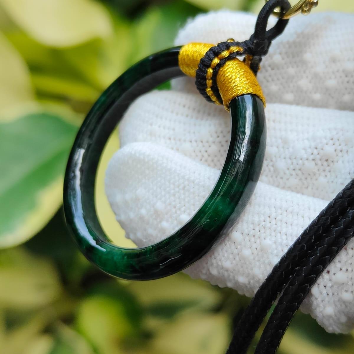 🌀 Rare Green Hoop Jadeite Pendant 🌱 | Zi Wei Dou Shu-Enhanced for Singapore’s Achievers (Sku: pendant451)