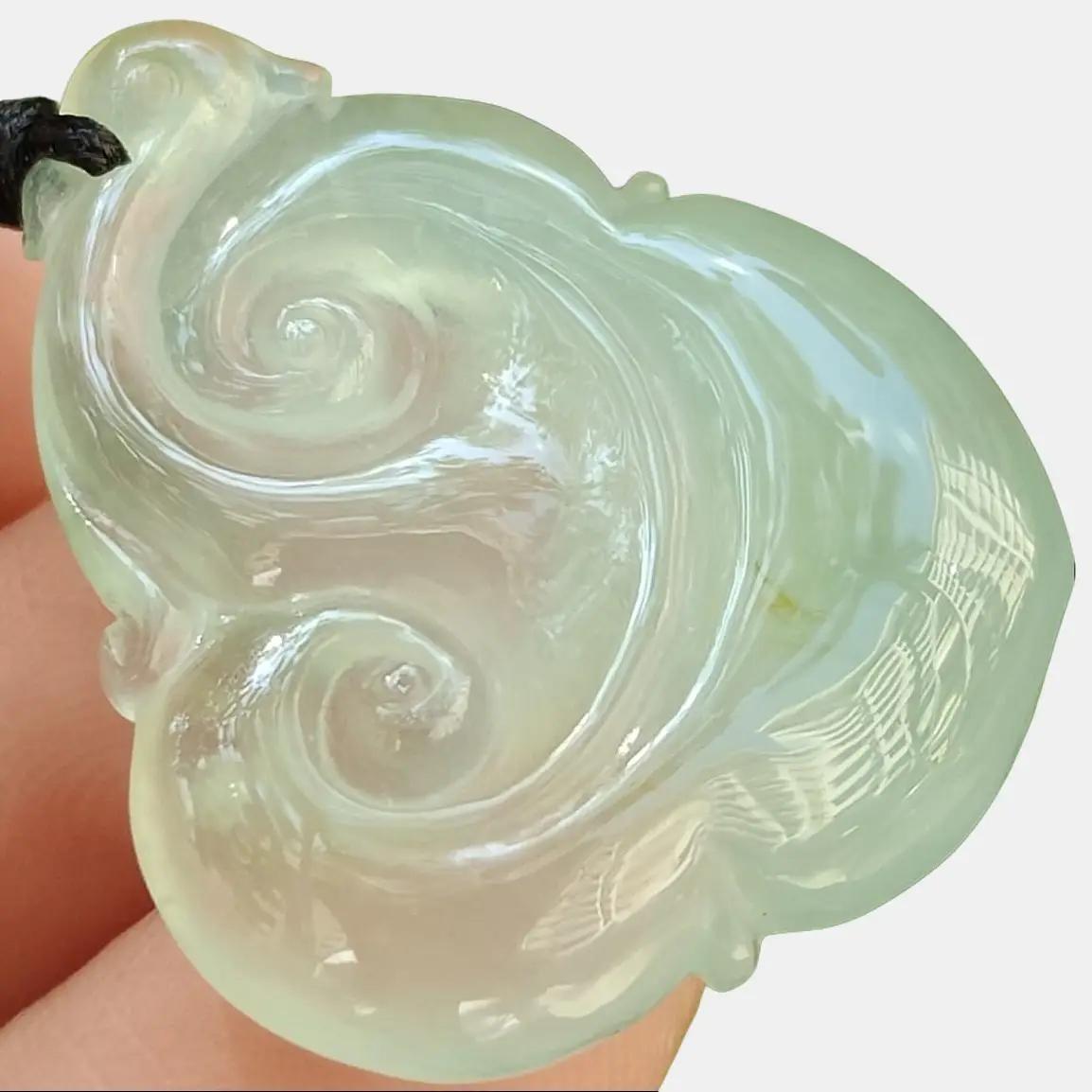 Harmony Ruyi Pendant – Five Elements Balance in Icy Jadeite (Certified GD2107H000979 - Sku: pendant408) Yi Pin Qian Jadeites Jade Jewelry ~Your Precious Quintessential ~ Singapore
