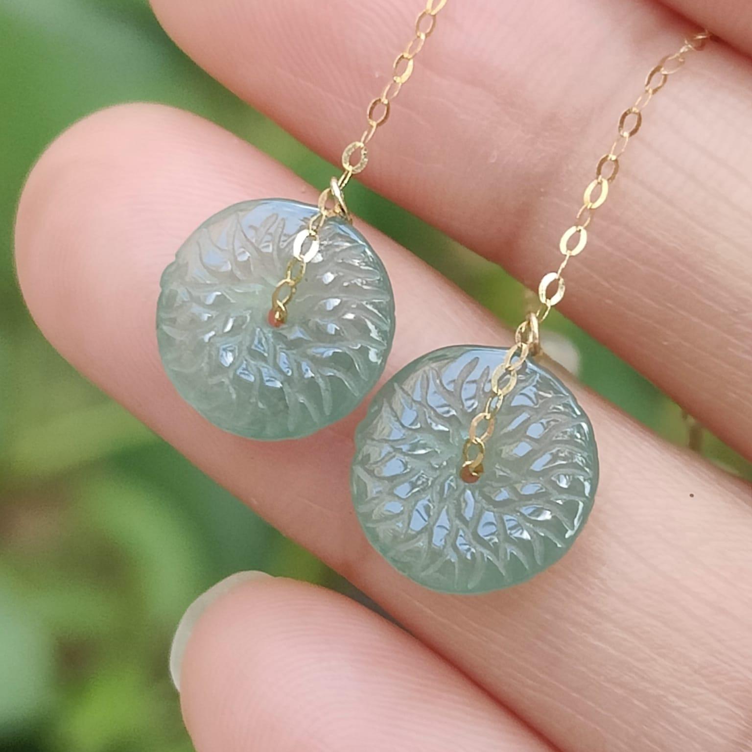 ⚖️ Gold & Jade Equilibrium Earrings - Metal's Strength, Water's Clarity (Sku: 18k16) Yi Pin Qian Jadeites Jade Jewelry ~Your Precious Quintessential ~ Singapore