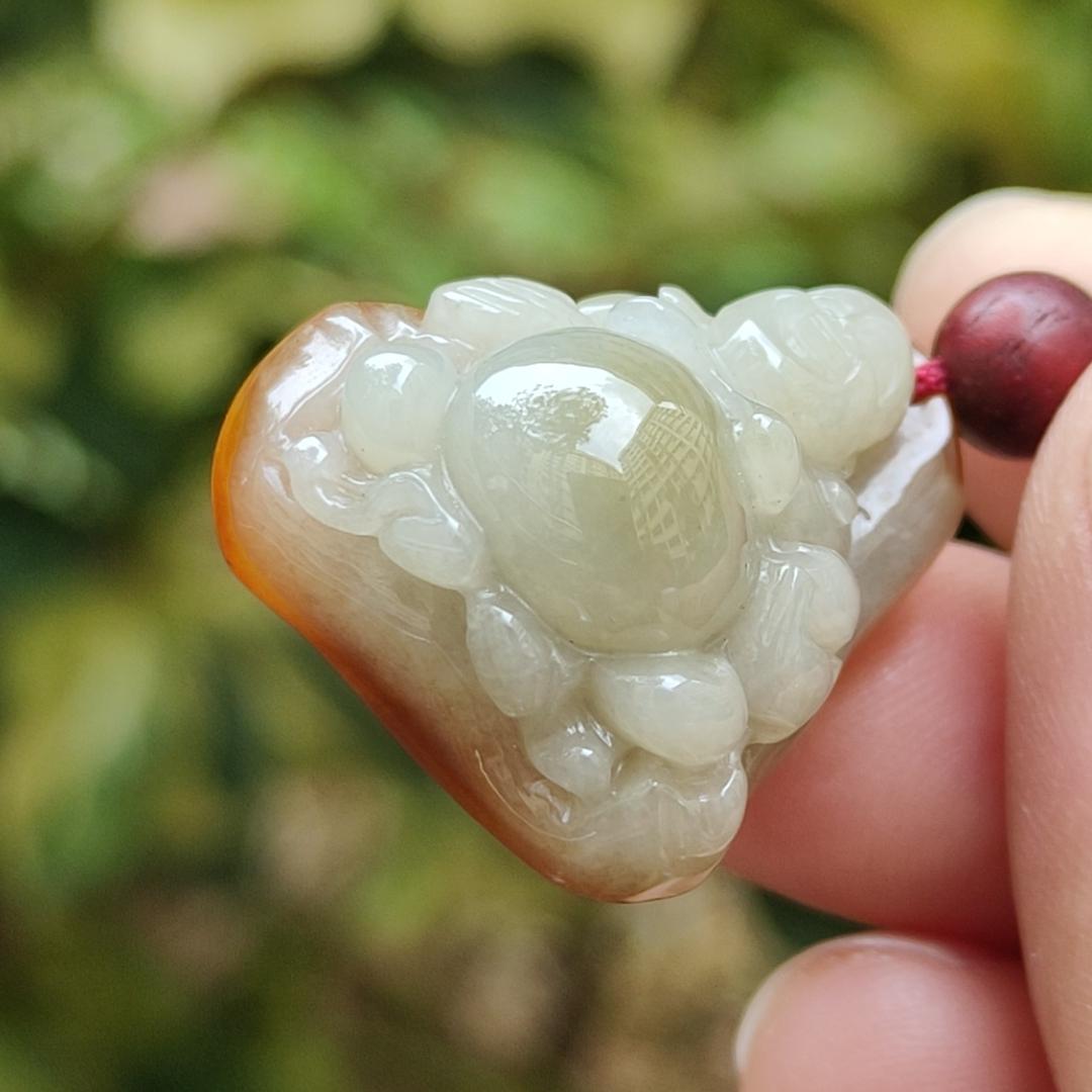 #Sold - New Arrival SG Local Seller Small but Good Quality Yellow Natural Type A Jadeite Jade crafted as Milo Buddha Pendant certificate weighs 8.52 grams, measurement 22.6 * 21.4 * 12.8 mm (pendant346)
