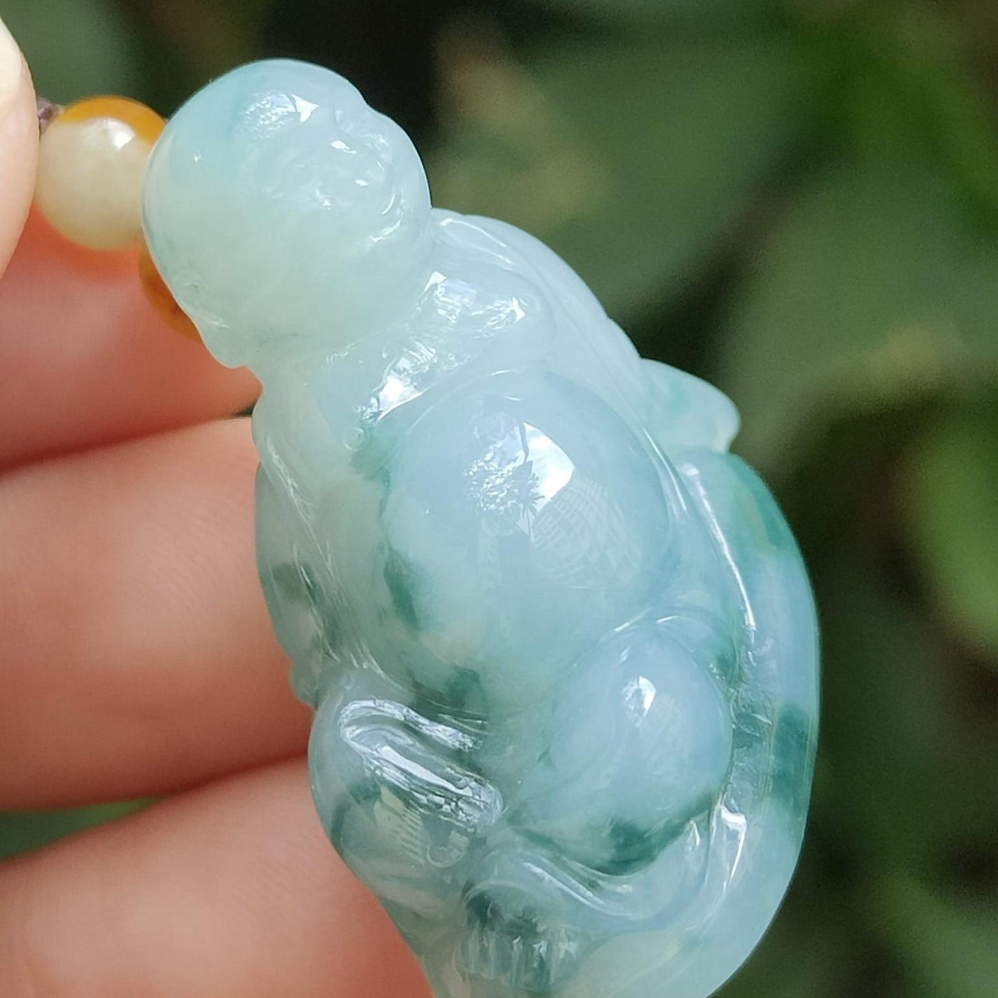 Wood & Water Power Duo 🌱💧 Natural Type A Jadeite Buddha | Zi Wei Dou Shu Career Luck (Sku: pendant449)