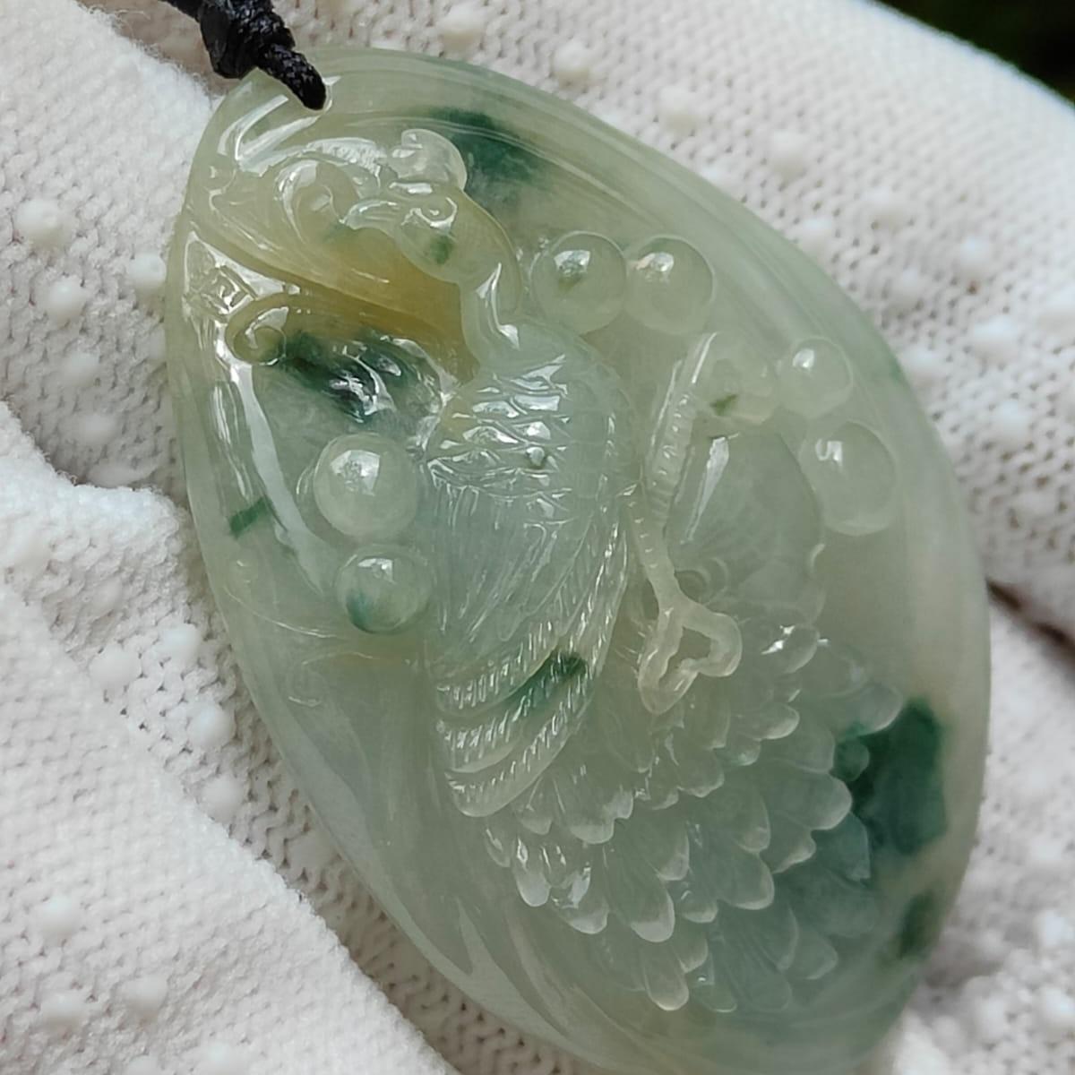 Jade Peacock Can Huat Ah! 🌱🔥 Natural Type A Jadeite Pendant | Zi Wei Dou Shu Luck (Sku: pendang447)
