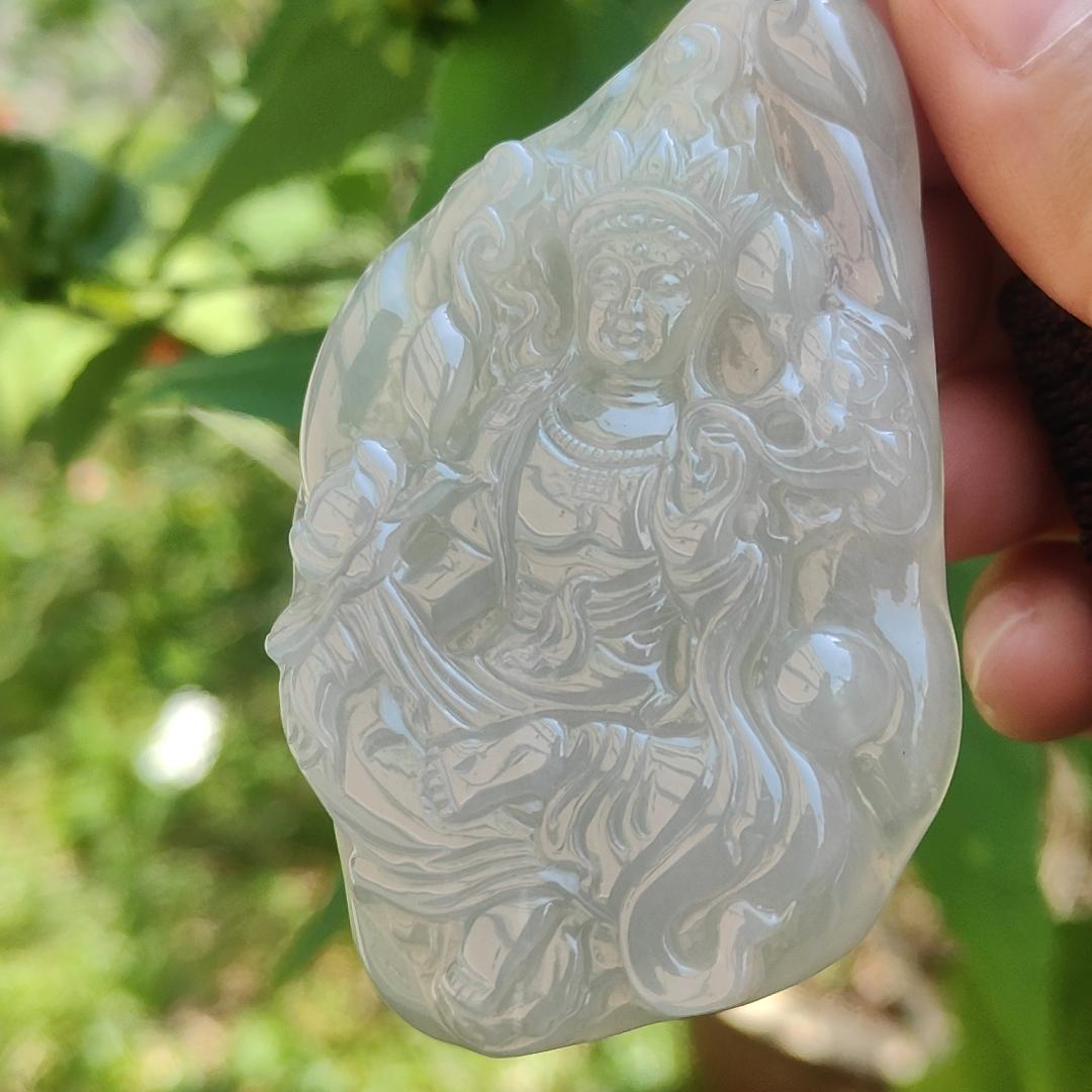 Rare Premium Quality Natural Type A Jadeite Jade crafted with Tara as a pendant with certificate weigh 46.31 grams, measurement 72.7 * 46.2 * 8.3 mm (pendant194) Yi Pin Qian