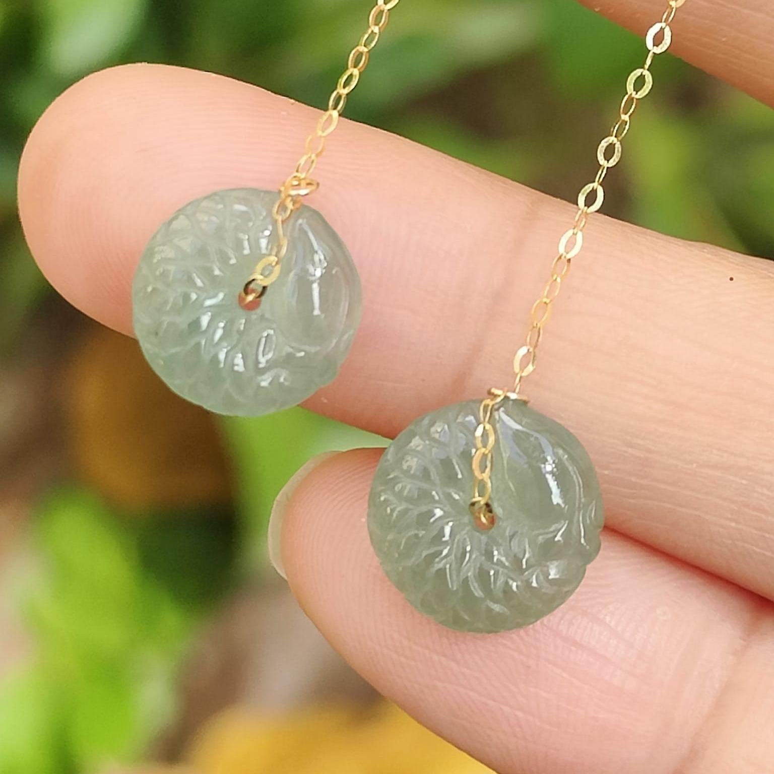 ⚖️ Gold & Jade Equilibrium Earrings - Metal's Strength, Water's Clarity (Sku: 18k16) Yi Pin Qian Jadeites Jade Jewelry ~Your Precious Quintessential ~ Singapore