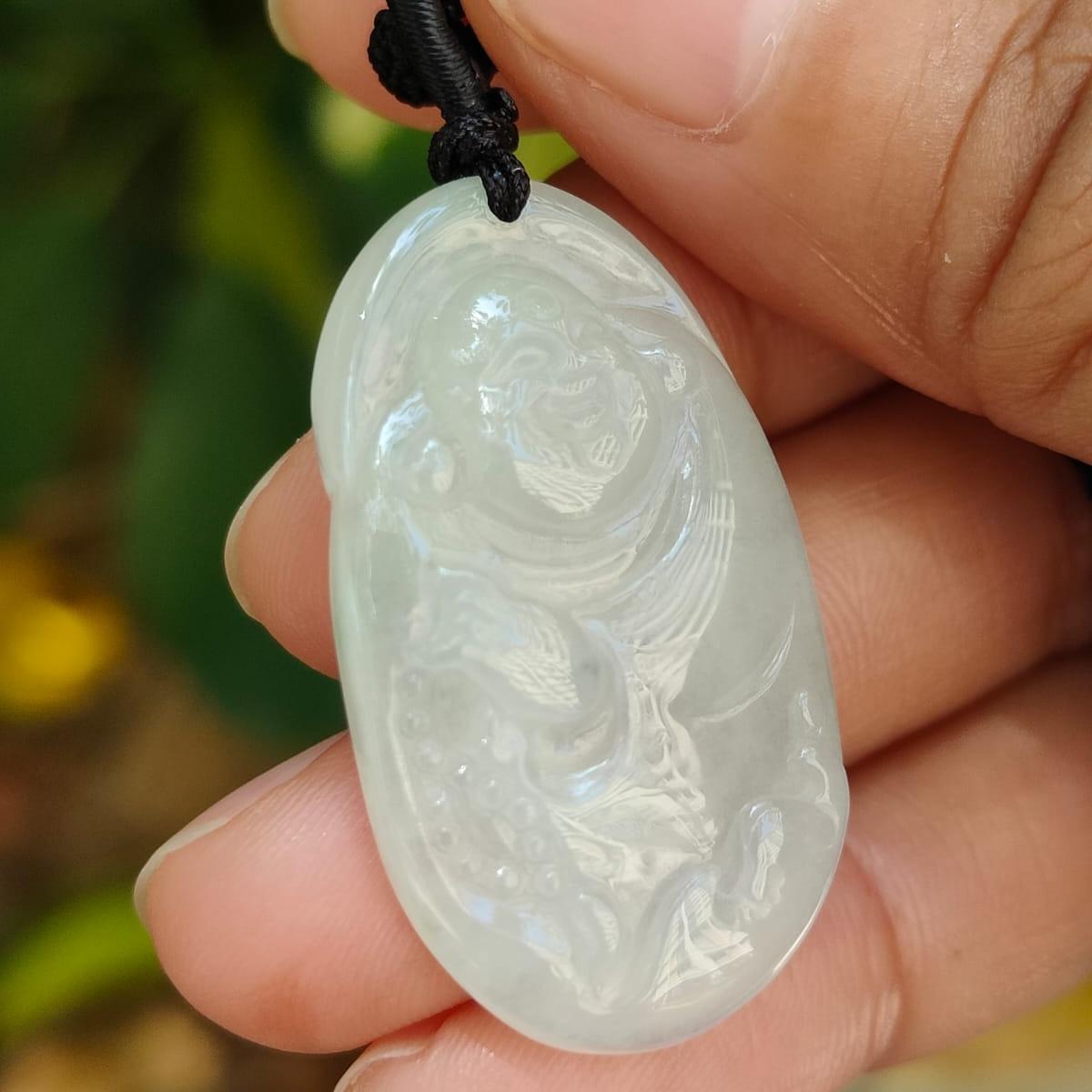 Wood Element Jade Buddha - Growth & Compassion Carved in Stone (Sku: pendant423) Yi Pin Qian Jadeites Jade Jewelry ~Your Precious Quintessential ~ Singapore