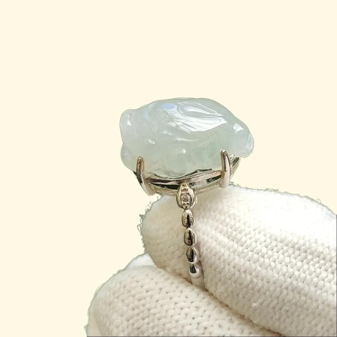 New Arrival Crafted as Pixiu on Natural Type A Jadeite Jade as S925 Ring certificate weighs 3.55 grams, measurement 15.9 * 11.6 * 6.7 mm (s925ring25) Yi Pin Qian Jadeites Jade Jewelry ~Your Precious Quintessential ~ Singapore