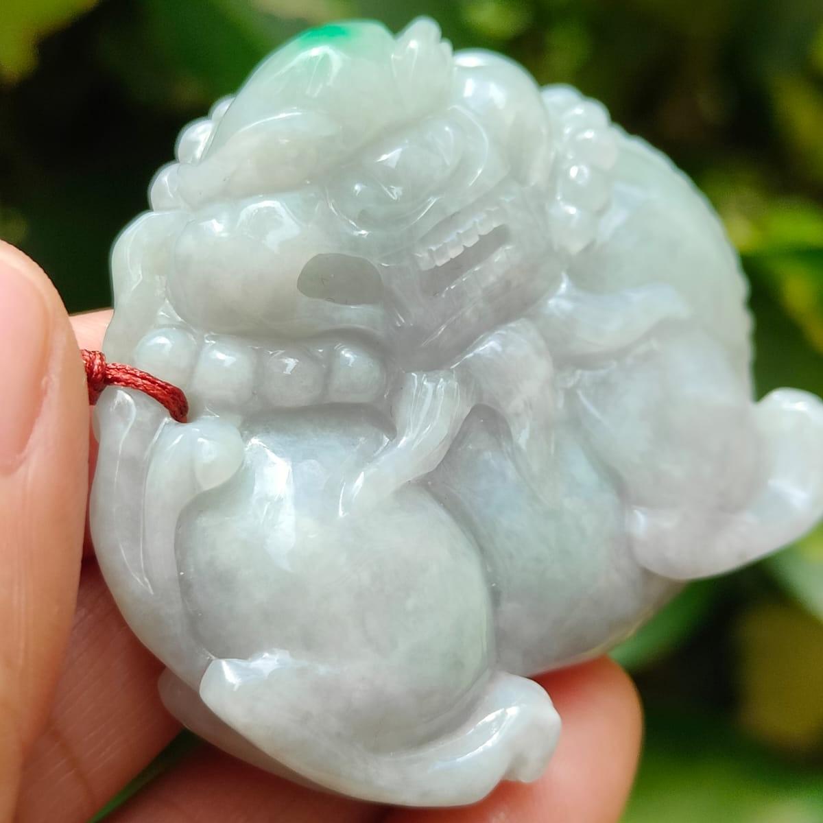 Guardian Pixiu Hand Carving – Five Elements Energy, Vintage Jadeite, Certified Type A (Sku: Hand10) Yi Pin Qian Jadeites Jade Jewelry ~Your Precious Quintessential ~ Singapore
