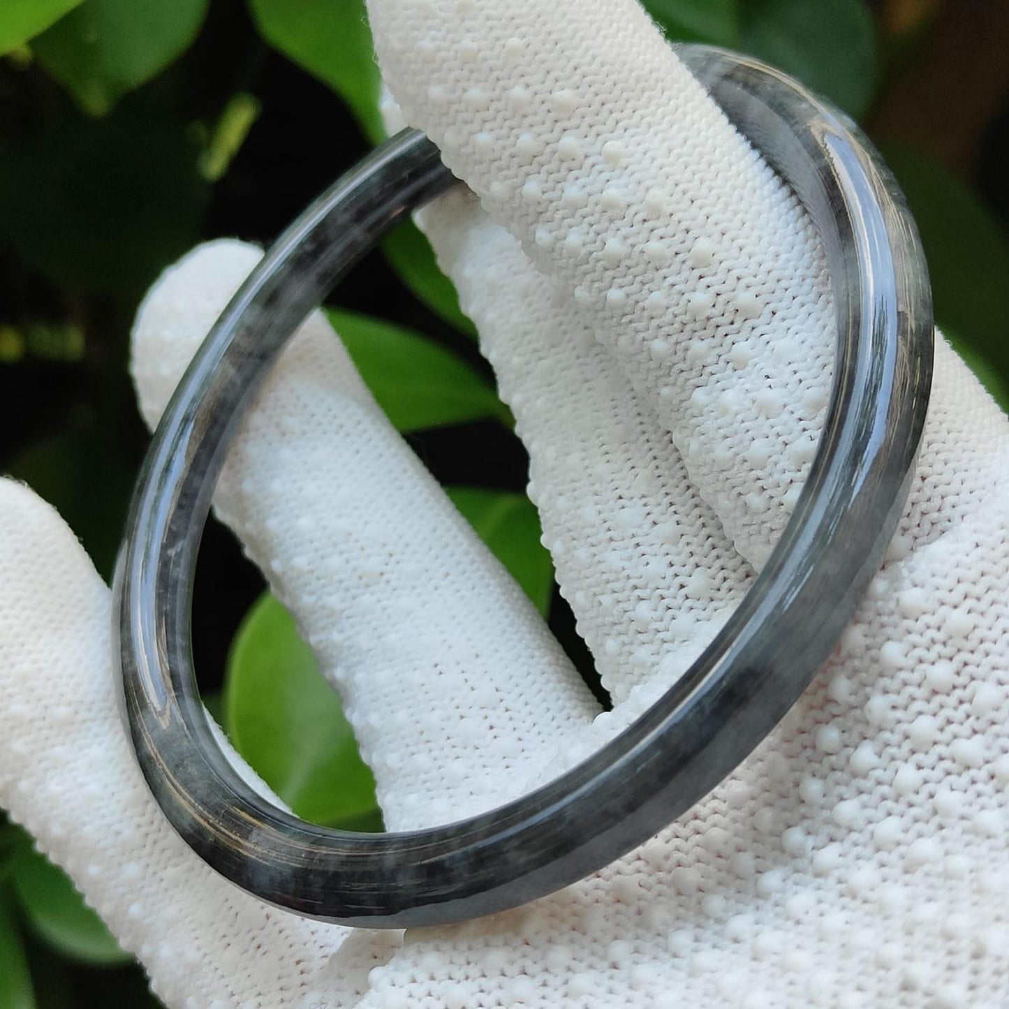 🪨 Black Wuji Jadeite Bangle 💧 | Zi Wei Dou Shu-Infused for Singapore’s Visionaries (Sku: bangle38)