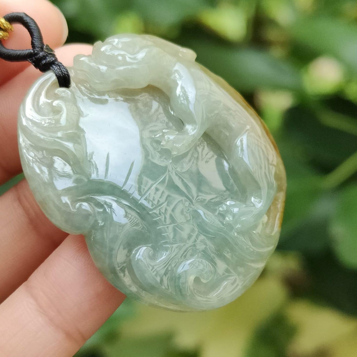 🌱🔥 Natural Type A Jadeite Pixiu Pendant – Wealth Magnet + Career Luck (Sku: pendant445)