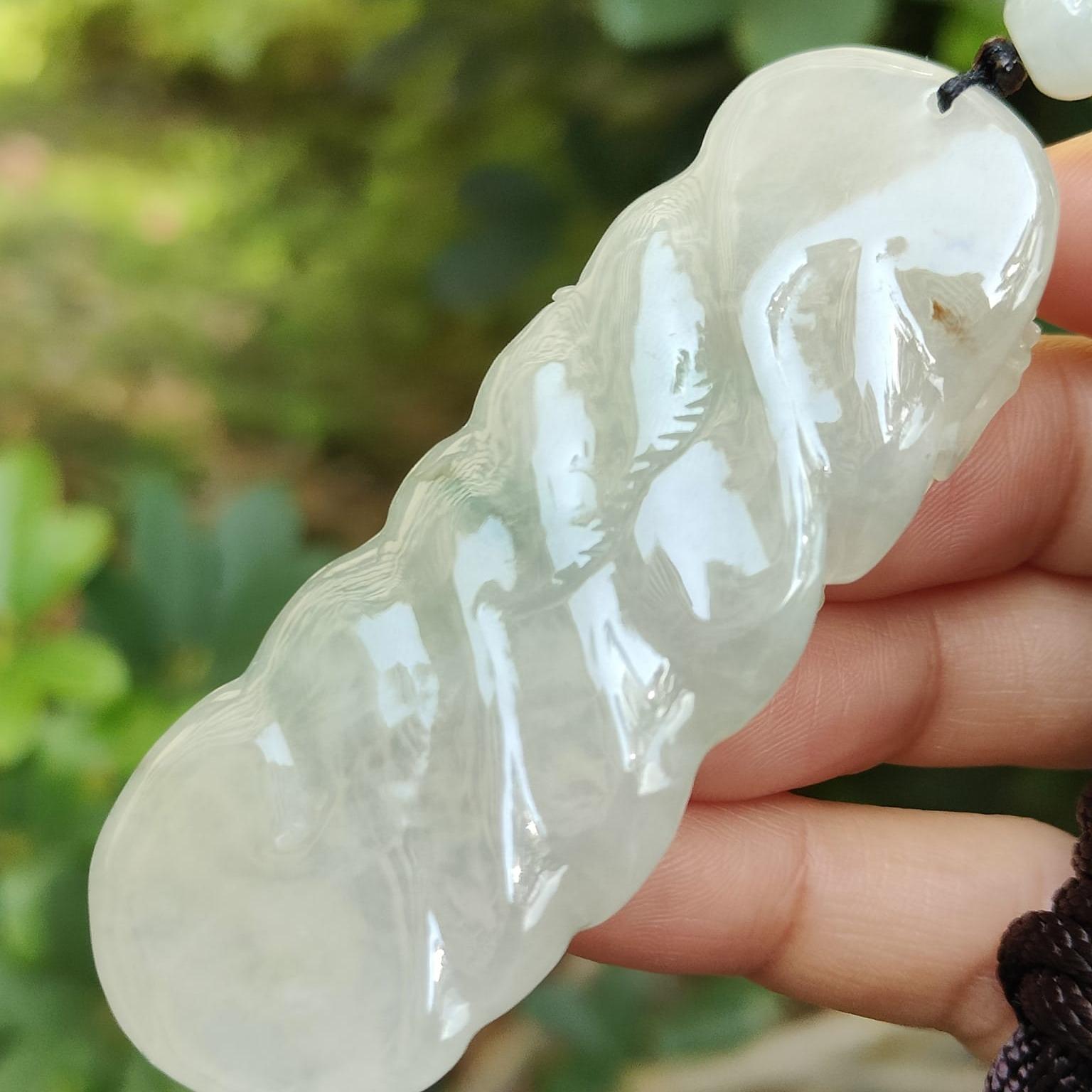 New SG Arrival Crafted as Dragon on Natural Type A Jadeite Jade as Pendant weighs 58.34 grams, measurement 75 * 28.7 * 12.3 mm (pendant327) Yi Pin Qian Jadeites Jade Jewelry ~Your Precious Quintessential ~ Singapore