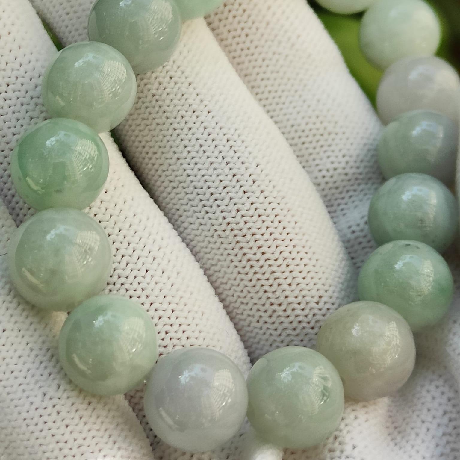 Water Lily Whisper - Natural Lavender-Green Jadeite Bracelet (Sku: bracelet48) Yi Pin Qian Jadeites Jade Jewelry ~Your Precious Quintessential ~ Singapore