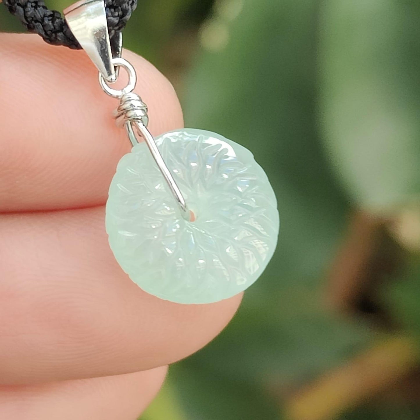 🌳 Dragon's Egg Jade Coin - Wood's Vitality, Metal's Precision (Sku: s925p7) Yi Pin Qian Jadeites Jade Jewelry ~Your Precious Quintessential ~ Singapore