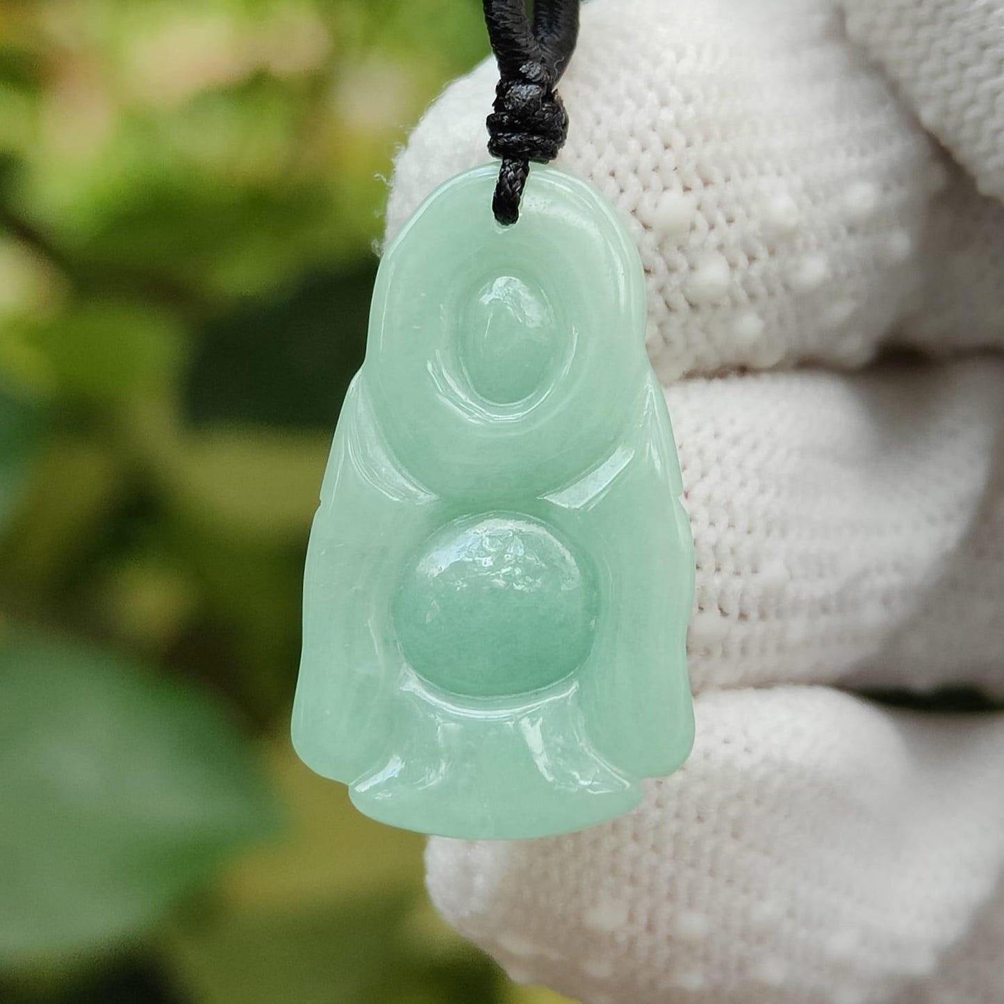 Natural Type A Jadeite Laughing Buddha Pendant 🌱🪨 | Office Feng Shui Essential for Decision-Makers (Sku: pendant443)