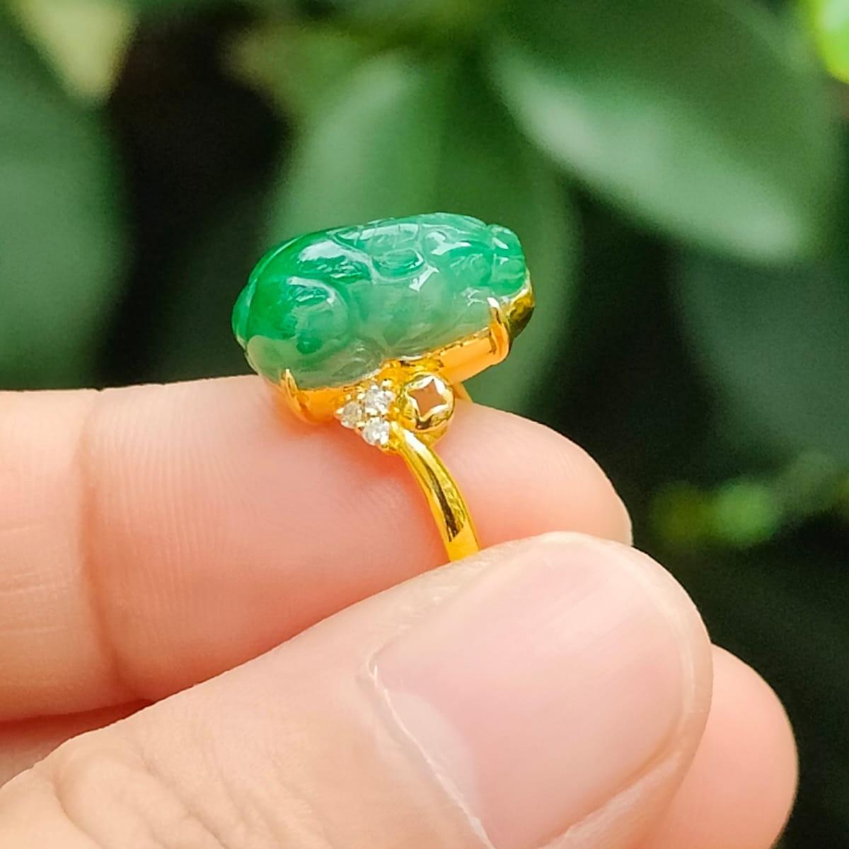 Metal Element Pixiu Ring - Wealth Activation with Earth Balance (Sku: 18kring45) Yi Pin Qian Jadeites Jade Jewelry ~Your Precious Quintessential ~ Singapore