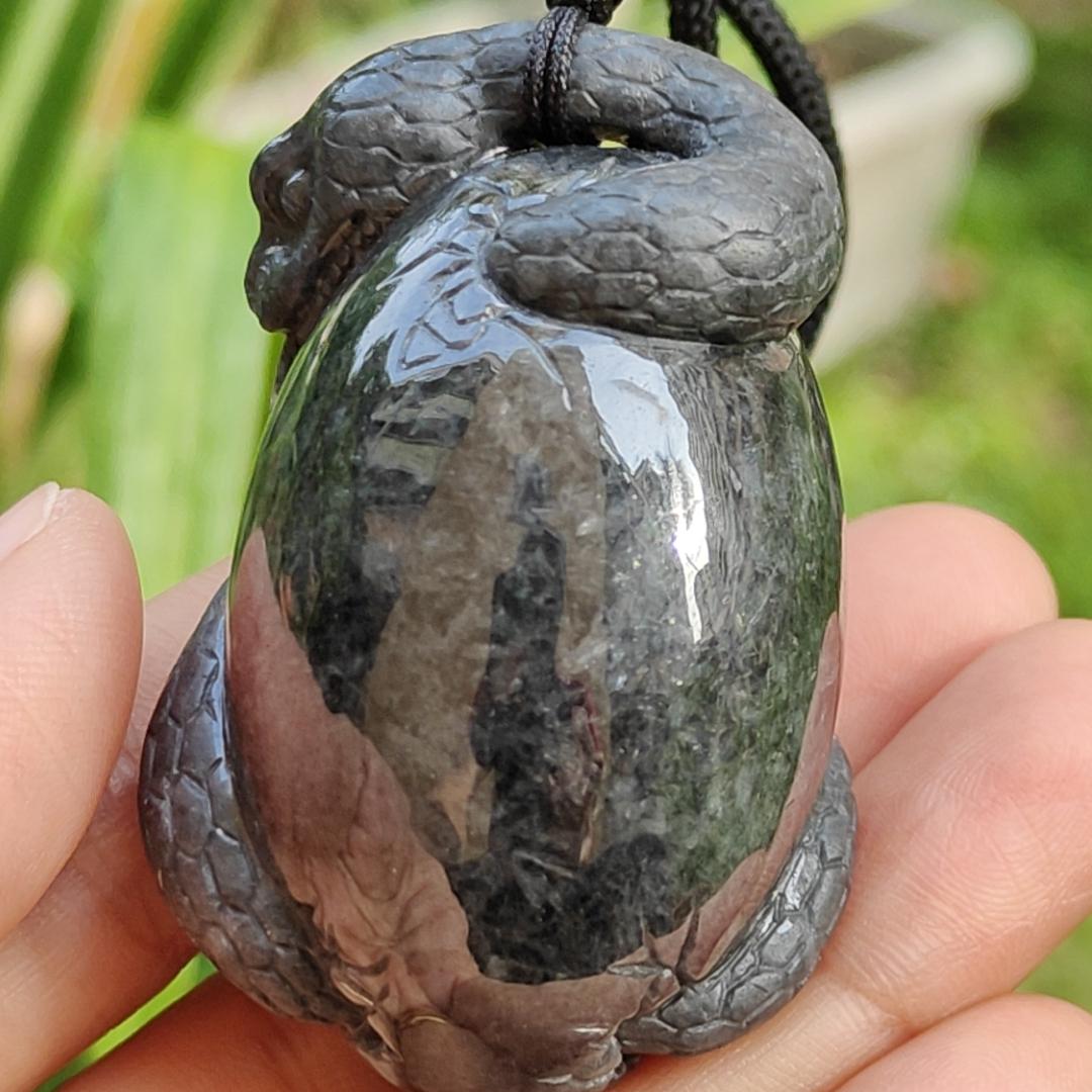 Latest Arrival Sg Local Seller Crafted as Snake Pendant Natural Type A Jadeite Jade certificate weighs 78.16 grams, measurement 51.2 * 31.3 * 33 mm (pendant 359) Yi Pin Qian Jadeites Jade Jewelry ~Your Precious Quintessential ~ Singapore