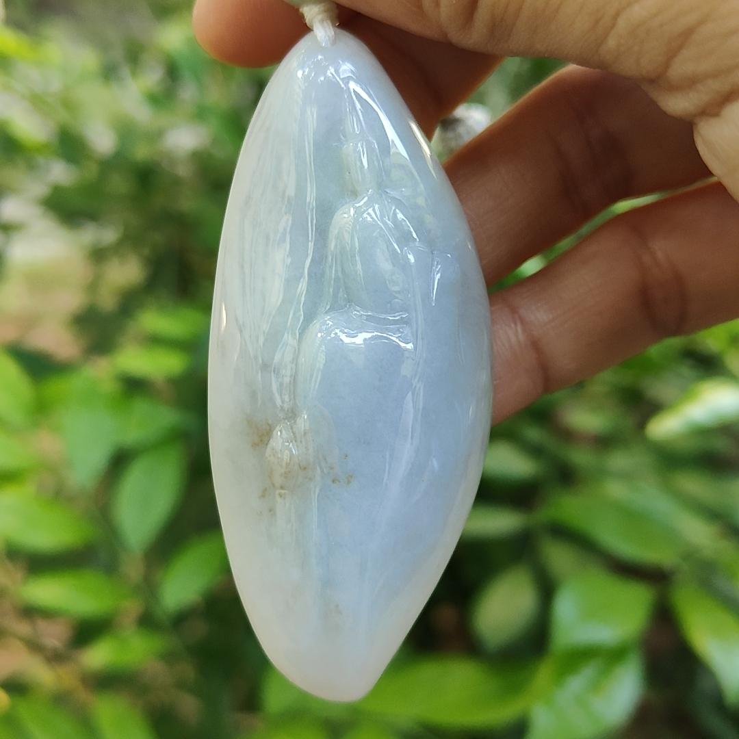 Crafted as Faceless Buddha with Natural Type A Jadeite Jade as Pendant, certificate weighs 40.68 grams, measurement 69.5 * 29.5 * 11.6 mm (pendant314) Yi Pin Qian Jadeites Jade Jewelry ~Your Precious Quintessential ~ Singapore