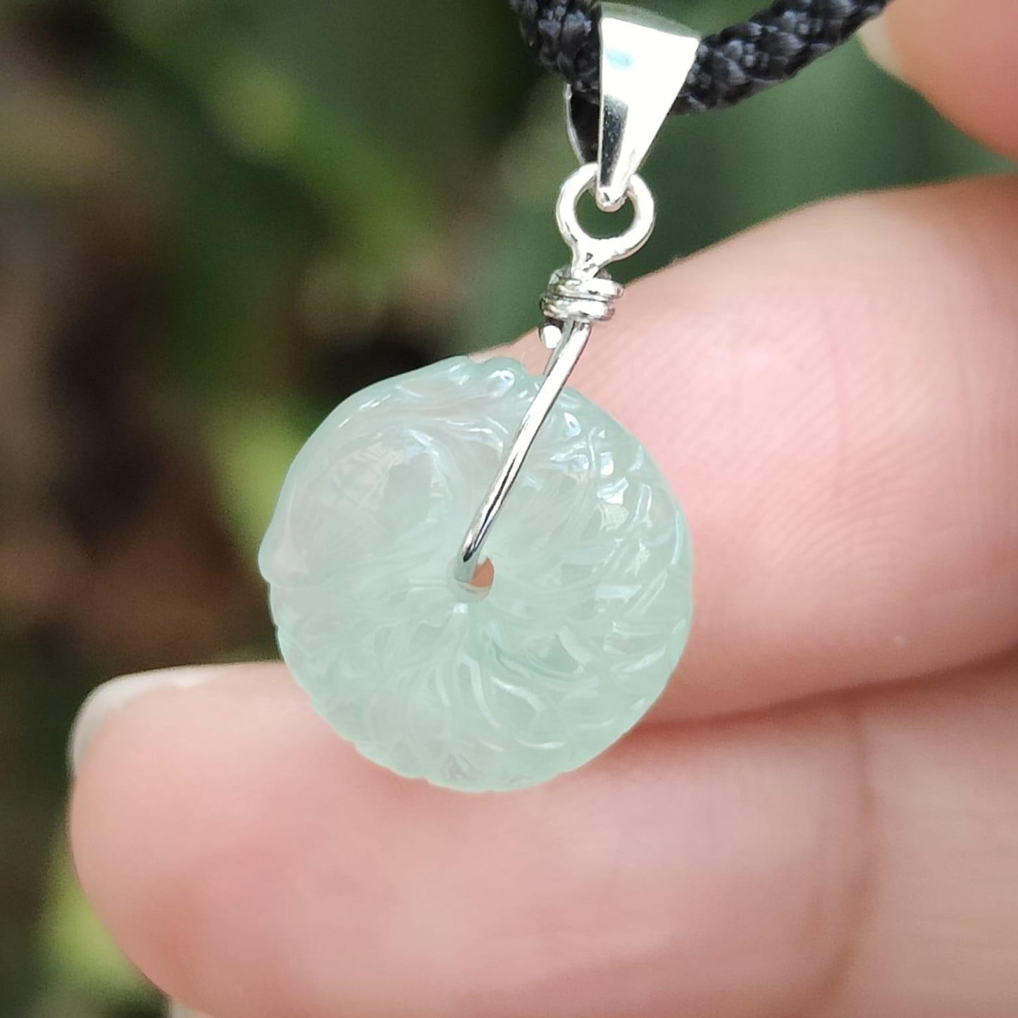 🌳 Dragon's Egg Jade Coin - Wood's Vitality, Metal's Precision (Sku: s925p7) Yi Pin Qian Jadeites Jade Jewelry ~Your Precious Quintessential ~ Singapore