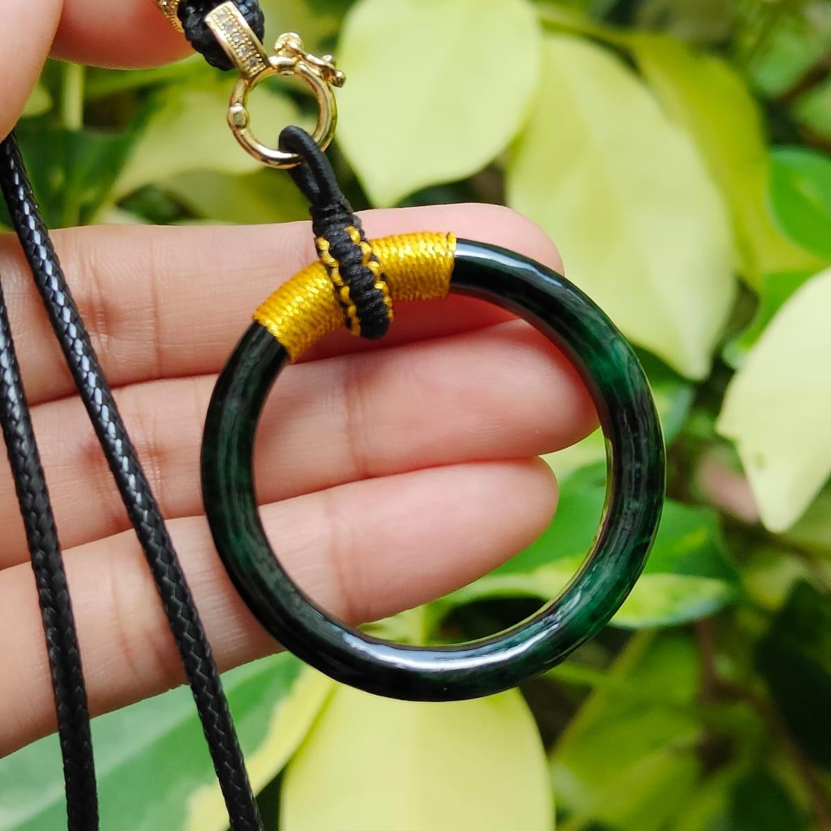 🌀 Rare Green Hoop Jadeite Pendant 🌱 | Zi Wei Dou Shu-Enhanced for Singapore’s Achievers (Sku: pendant451)
