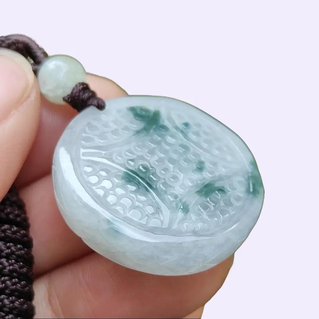 Crafted as coin pendant on Natural Type A Jadeite Jade certificate weighs 10.22 grams, measurement 26.8 * 26.4 * 6.5 (pendant362) Yi Pin Qian Jadeites Jade Jewelry ~Your Precious Quintessential ~ Singapore