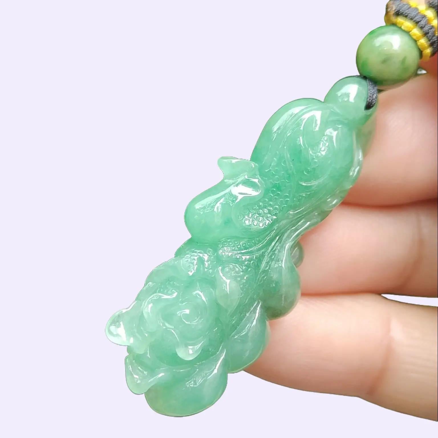 Light Green Chinese Cabbage Pendant - Natural Type A Jadeite Jade - Certificate weighs 9.35 grams, measurement 43.2 * 17 * 9.3 mm (pendant397) Yi Pin Qian Jadeites Jade Jewelry ~Your Precious Quintessential ~ Singapore