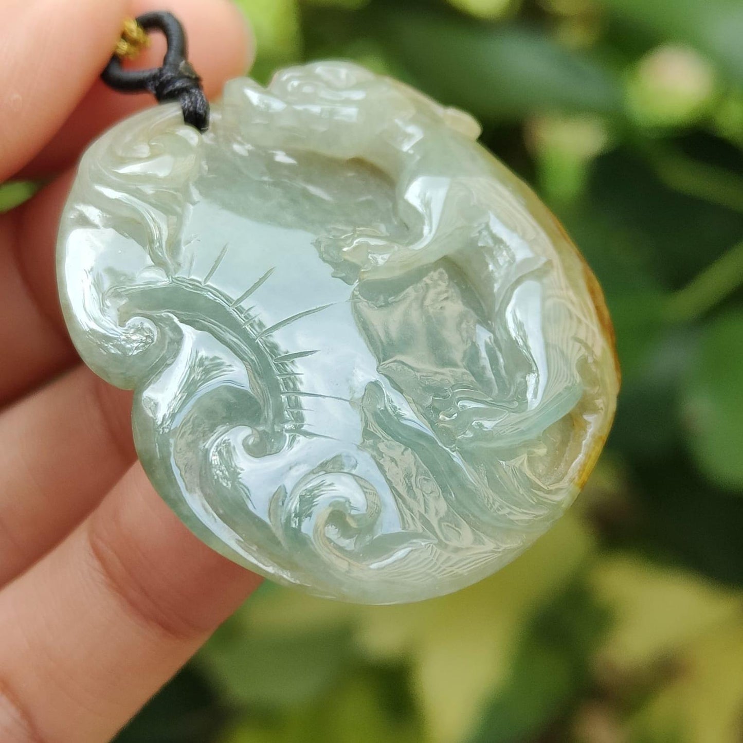 🌱🔥 Natural Type A Jadeite Pixiu Pendant – Wealth Magnet + Career Luck (Sku: pendant445)