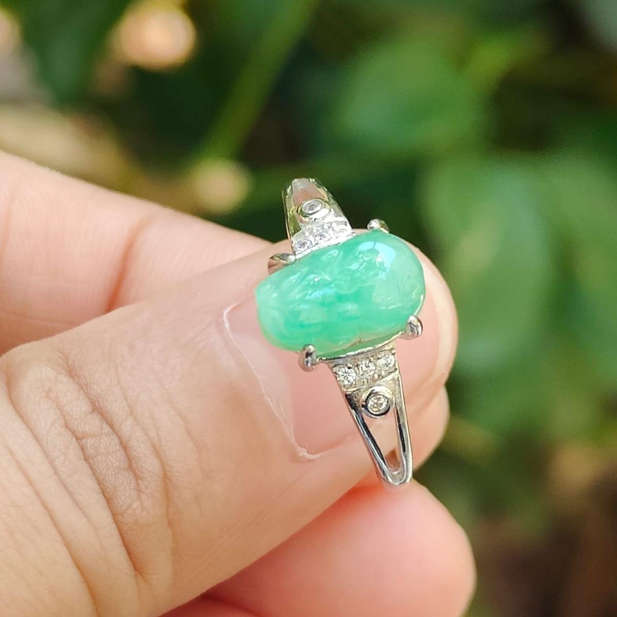 Wood Energy Pixiu Ring 🌱- Growth Catalyst (Sku: s925ring34) Yi Pin Qian Jadeites Jade Jewelry ~Your Precious Quintessential ~ Singapore