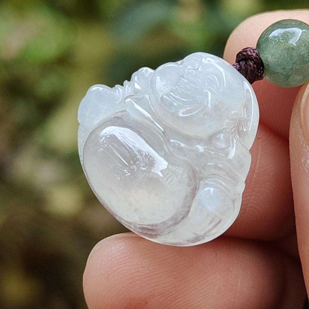 New Arrival Sg Local Seller - Natural Type A Jadeite Jade crafted as Milo Buddha Pendant certificate weighs 3.76 grams, measurement 18.6 * 22.3 * 6.2 mm (pendant352) Yi Pin Qian Jadeites Jade Jewelry ~Your Precious Quintessential ~ Singapore