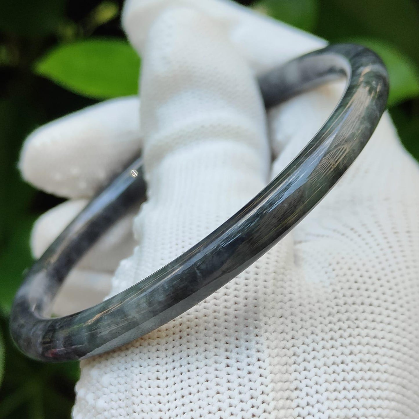 🪨 Black Wuji Jadeite Bangle 💧 | Zi Wei Dou Shu-Infused for Singapore’s Visionaries (Sku: bangle38)