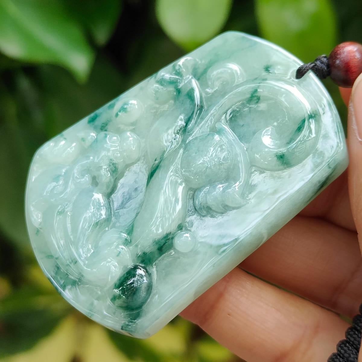 Hydraulic Sovereign Pixiu Talisman - Type A Natura Jadeite Pendant (Sku: pendant416) Yi Pin Qian Jadeites Jade Jewelry ~Your Precious Quintessential ~ Singapore