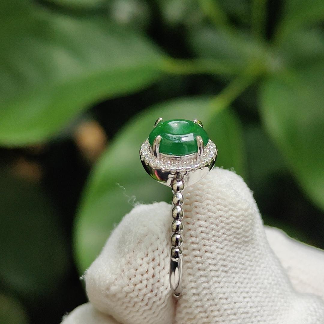 Sg Local New Arrival - Free size adjustable S925 Ring with crafting of dounut shape Natural Type A Green Jadeite Jade, certificate weighs 2.18 grams, measurement 7.7 * 7.5 * 2.7 mm (s925ring21) Yi Pin Qian Jadeites Jade Jewelry ~Your Precious Quintessential ~ Singapore