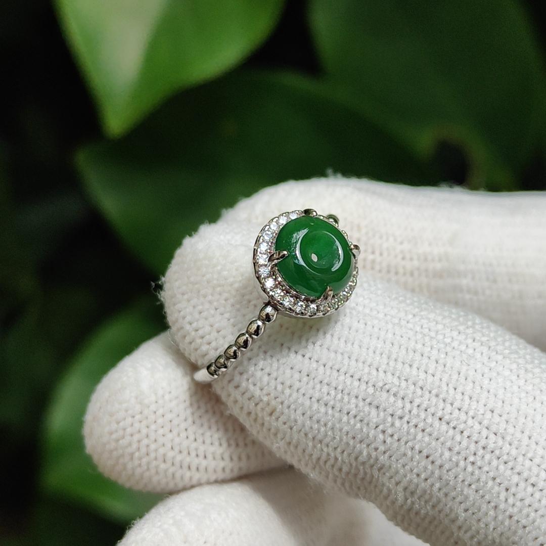 Sg Local New Arrival - Free size adjustable S925 Ring with crafting of dounut shape Natural Type A Green Jadeite Jade, certificate weighs 2.18 grams, measurement 7.7 * 7.5 * 2.7 mm (s925ring21) Yi Pin Qian Jadeites Jade Jewelry ~Your Precious Quintessential ~ Singapore