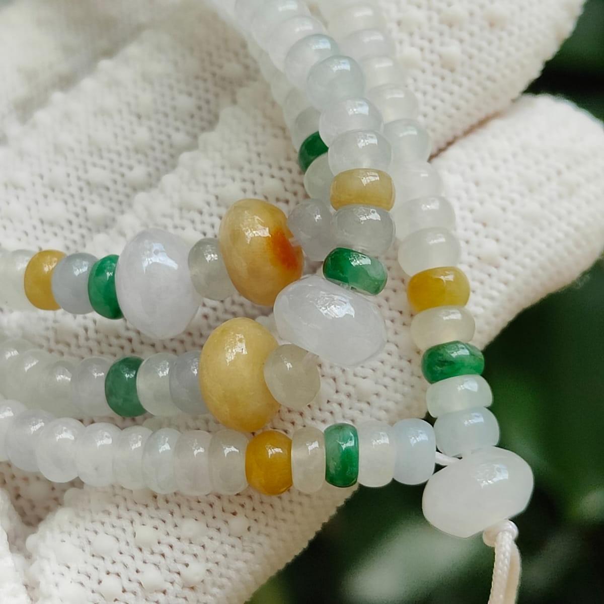 Natural Type A Jadeite Abacus Necklace – Wealth Activation + Five-Element Balance (Sku: bracelet58)