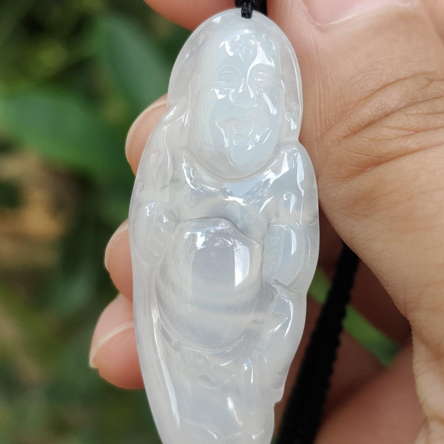 ❄️ Luminous Ice Buddha Pendant - Water's Clarity, Wood's Growth (Sku: pendant425) Yi Pin Qian Jadeites Jade Jewelry ~Your Precious Quintessential ~ Singapore