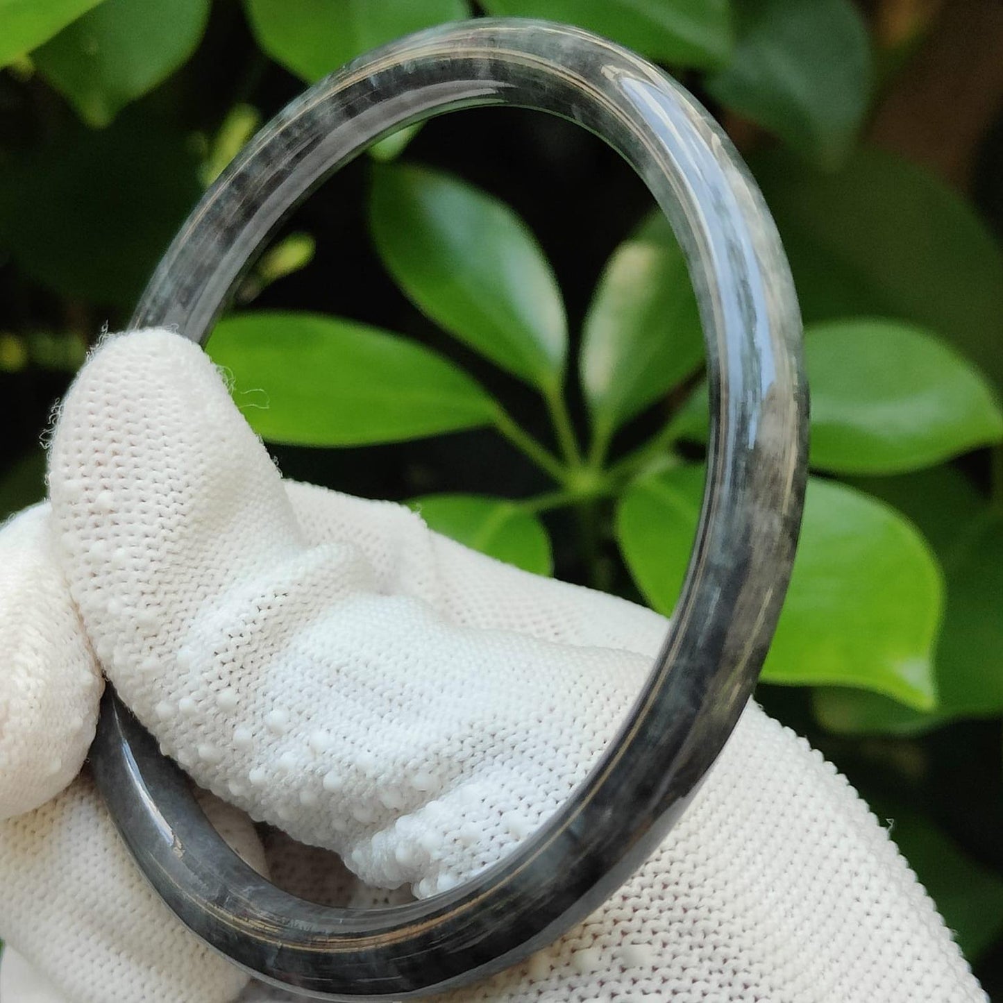 🪨 Black Wuji Jadeite Bangle 💧 | Zi Wei Dou Shu-Infused for Singapore’s Visionaries (Sku: bangle38)