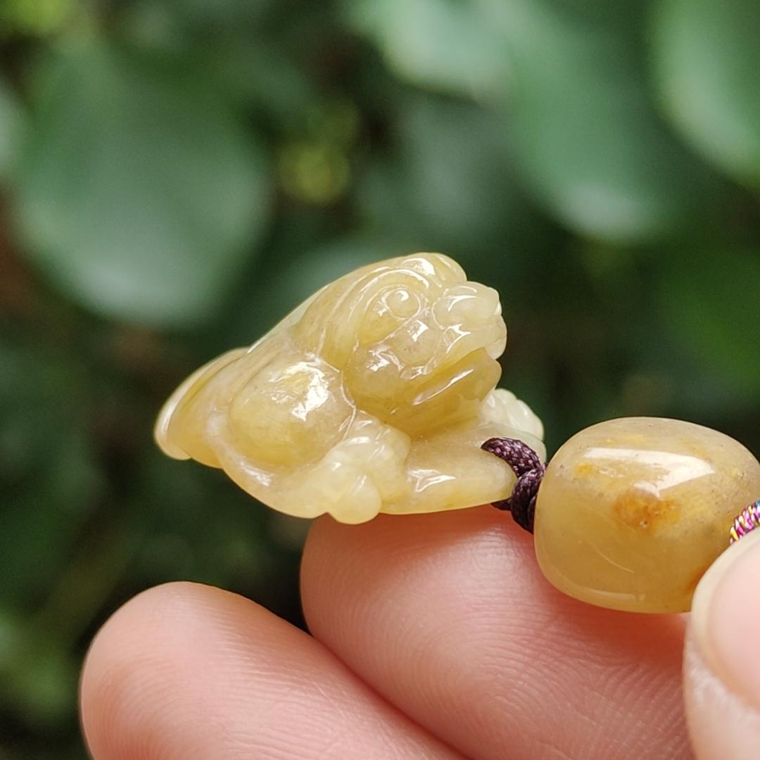 Just Arrived SG Local Seller - Yellow with Green patch Natural Type A Jadeite Jade crafted as Three Legs Toad Pendant certificate weighs 5.17 grams, measurement 22 * 19.5 * 11.3 mm (pendant333) Yi Pin Qian Jadeites Jade Jewelry ~Your Precious Quintessential ~ Singapore