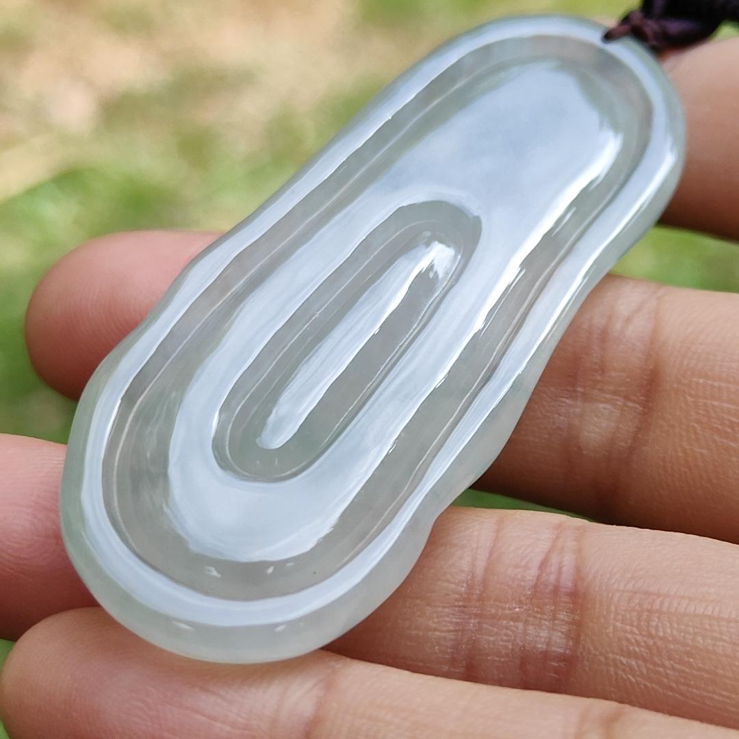 Light Green Hue Icy Translucent Natural Type A Jadeite Jade crafted as Amitābha to wear as Pendant, certificate weighs 18.67 grams (pendant281) Yi Pin Qian