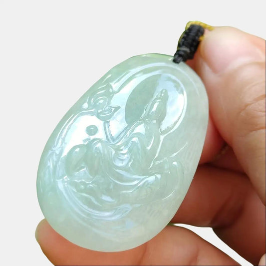🪷 GUANYIN'S SECRET WEAPON Jadeite Pendant FOR MODERN WARRIORS 🪷 - Type A Jadeite (Sku: pendant411) Yi Pin Qian Jadeites Jade Jewelry ~Your Precious Quintessential ~ Singapore