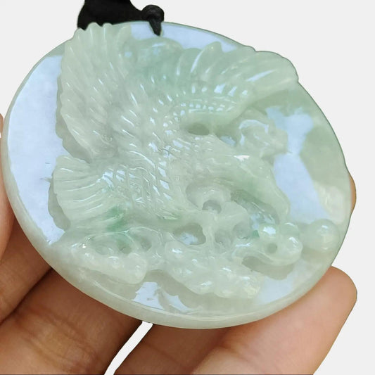 Guardian Eagle Duo – Five Elements in Jadeite, Certified Pair (SZ20046580/SZ20046581 Sku: pendant409) Yi Pin Qian Jadeites Jade Jewelry ~Your Precious Quintessential ~ Singapore