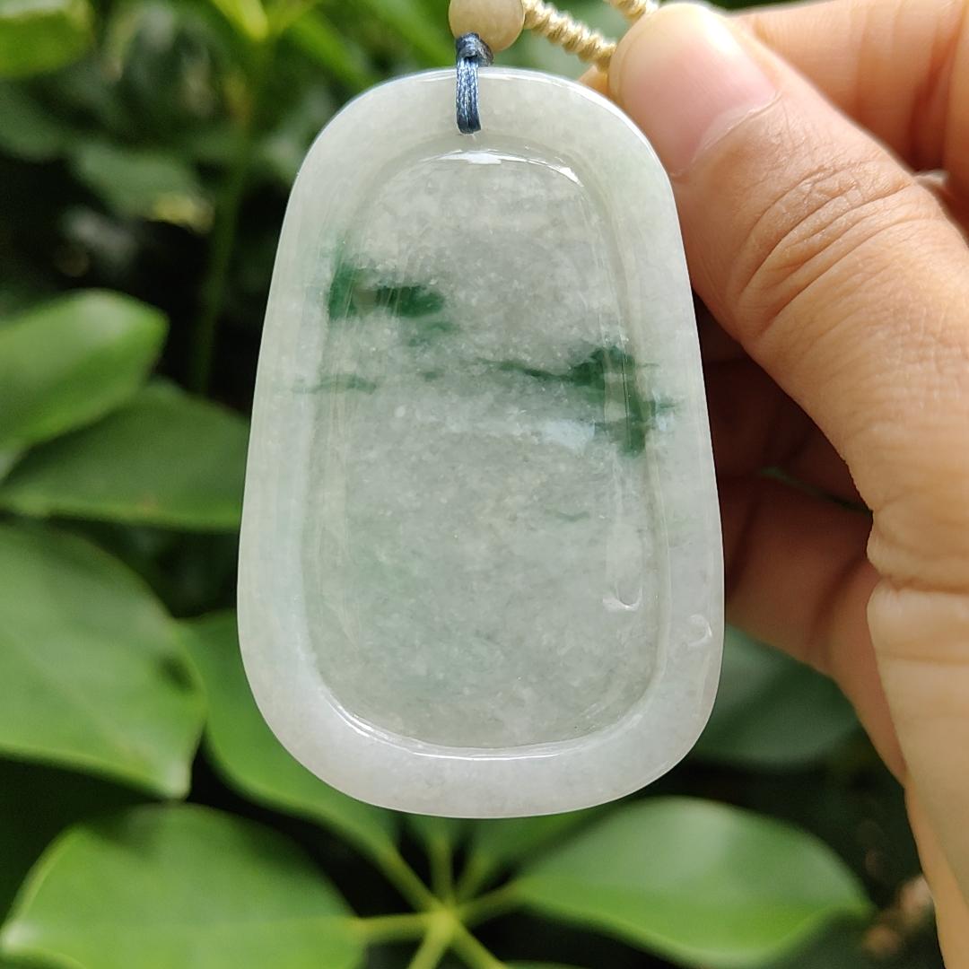 Green Floating Patches rare old-school Natural Type-A Jadeite-Jade crafted with traditional Dragon as Pendant, certificate weighs 34.91 grams, measurement 60.6 * 38.8 * 8.2 mm (pendant302) Yi Pin Qian Jadeites Jade Jewelry ~Your Precious Quintessential ~ Singapore