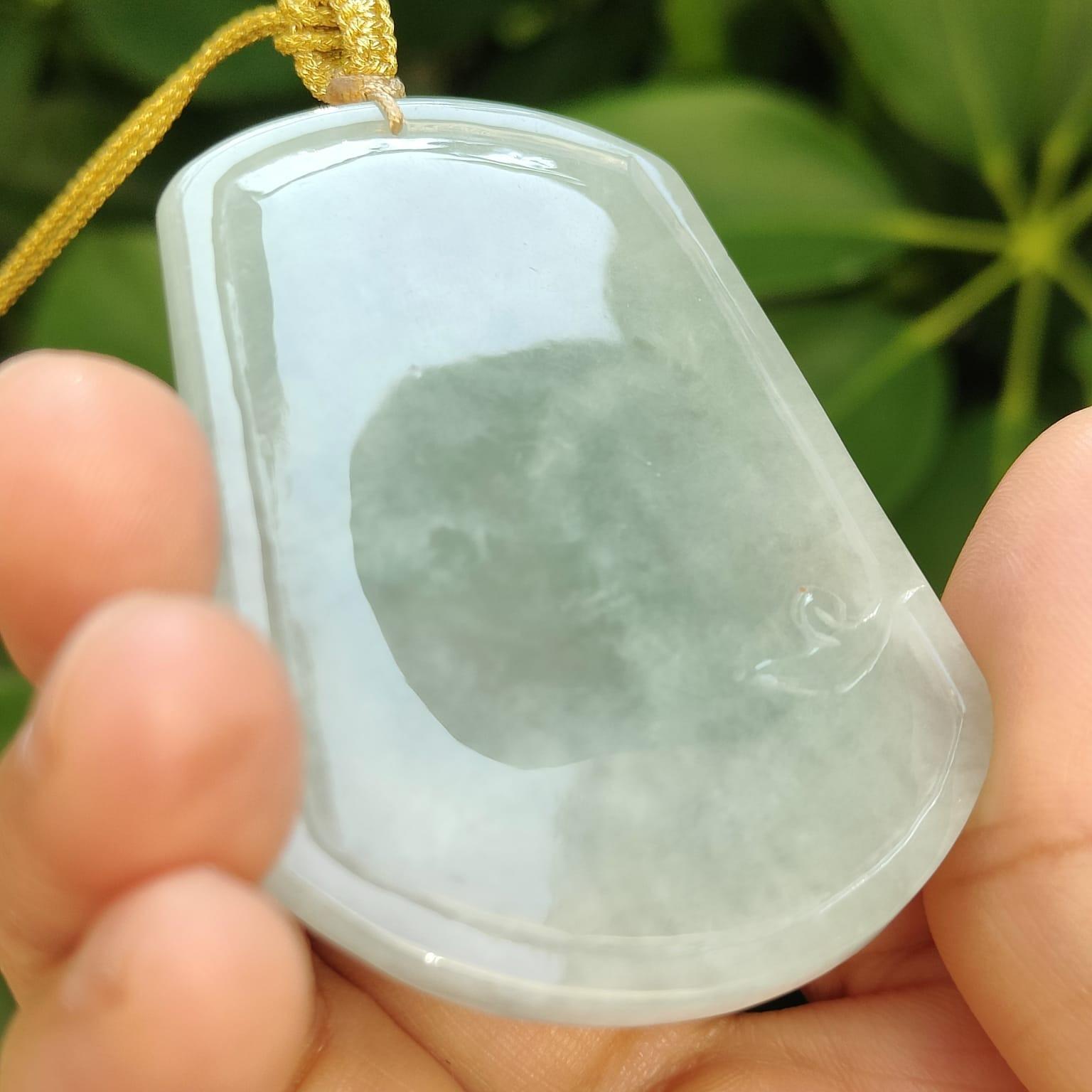 Crafted as Dragon Pendant on Natural Type A Jadeite Jade certificate weighs 40.23 grams, measurement 59 * 45.8 * 8.7 mm - SG Local Seller (pendant341) Yi Pin Qian Jadeites Jade Jewelry ~Your Precious Quintessential ~ Singapore