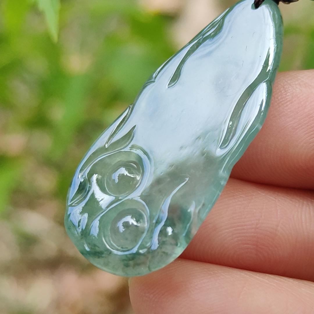 An Old Collection Crafted with Milo Buddha on Natural Type A Jadeite Jade as Pendant, certificate weighs 5.6 grams, measurement 36.5 * 18.2 * 4.7 mm (pendant361) Yi Pin Qian Jadeites Jade Jewelry ~Your Precious Quintessential ~ Singapore