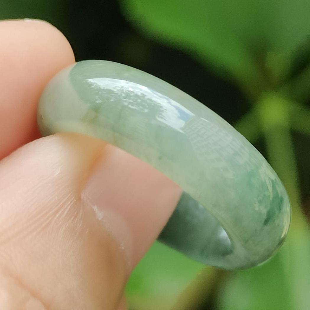 Wood Element Harmony Ring - Natural Type A Jadeite Jade Unisex Band (Sku: ring16) Yi Pin Qian Jadeites Jade Jewelry ~Your Precious Quintessential ~ Singapore