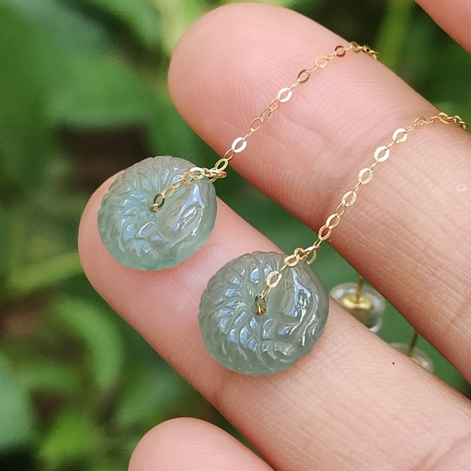⚖️ Gold & Jade Equilibrium Earrings - Metal's Strength, Water's Clarity (Sku: 18k16) Yi Pin Qian Jadeites Jade Jewelry ~Your Precious Quintessential ~ Singapore