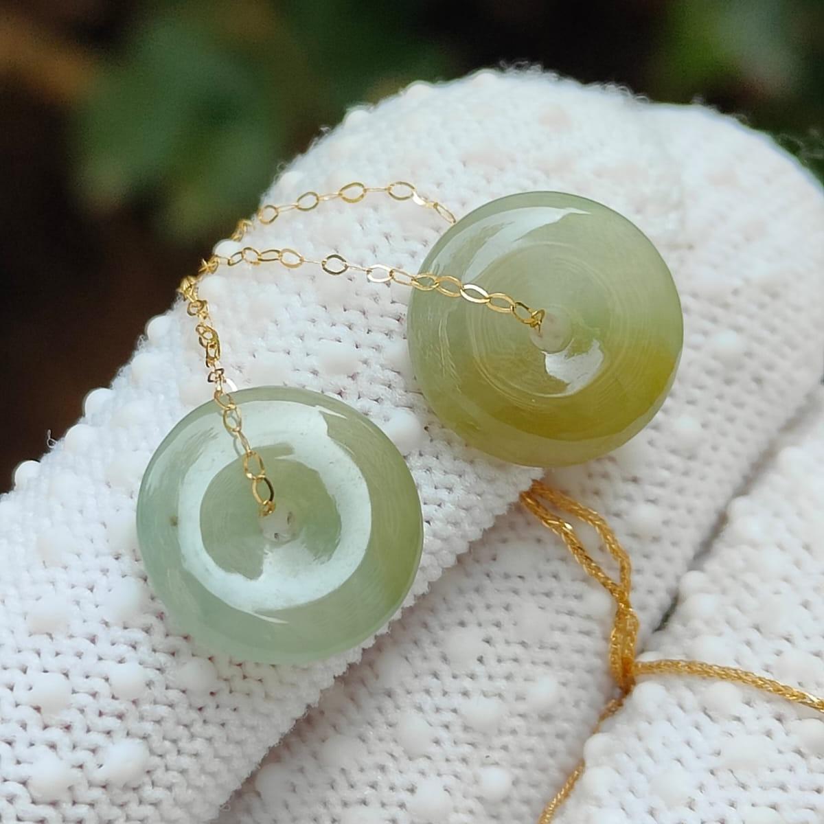 Wood Energy Jade Earrings 🌱- Golden Growth (Sku: 18k18) Yi Pin Qian Jadeites Jade Jewelry ~Your Precious Quintessential ~ Singapore