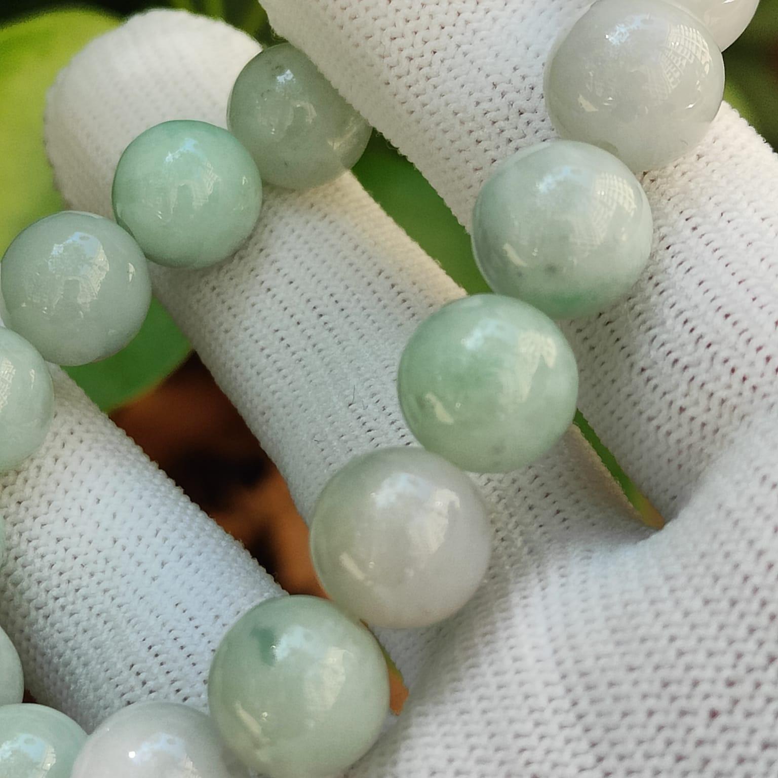 Water Lily Whisper - Natural Lavender-Green Jadeite Bracelet (Sku: bracelet48) Yi Pin Qian Jadeites Jade Jewelry ~Your Precious Quintessential ~ Singapore