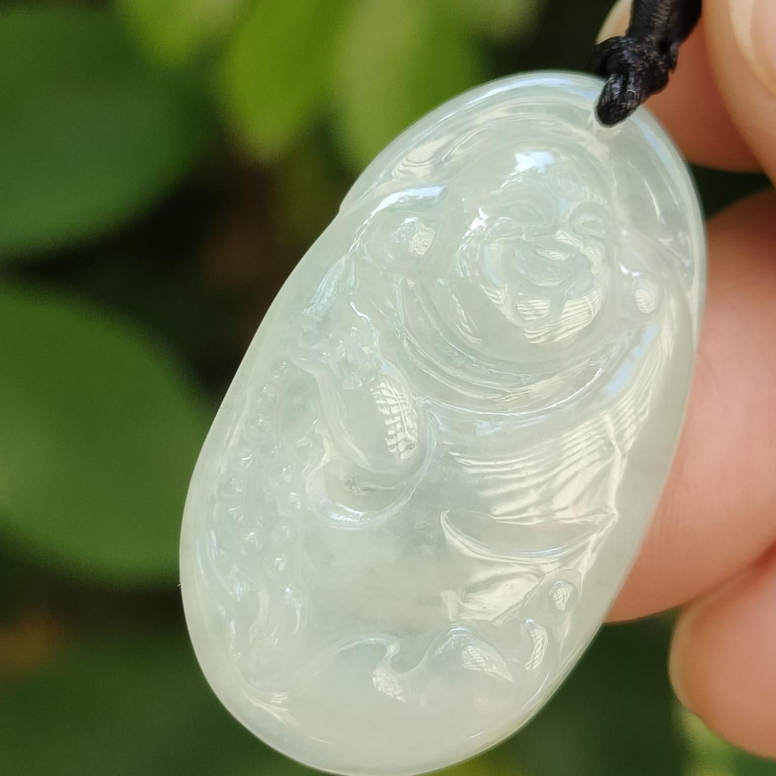 Wood Element Jade Buddha - Growth & Compassion Carved in Stone (Sku: pendant423) Yi Pin Qian Jadeites Jade Jewelry ~Your Precious Quintessential ~ Singapore
