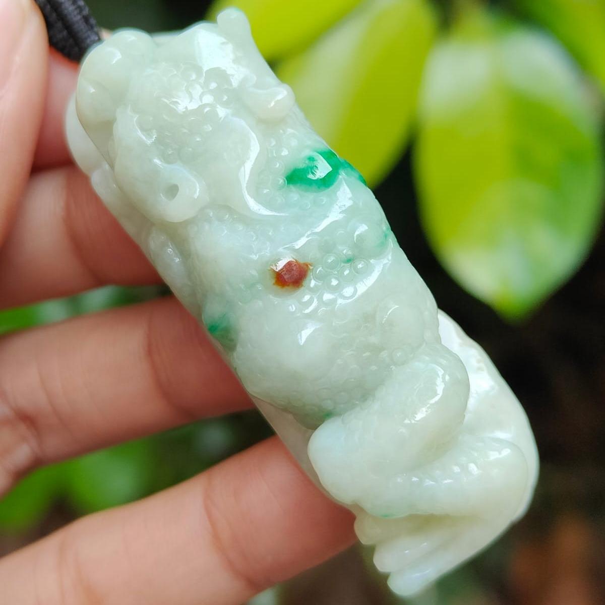 Huat All the Way! 🌱🔥 Natural Type A Jadeite Toad Pendant | Zi Wei Dou Shu Wealth Luck (Sku: pendant448)