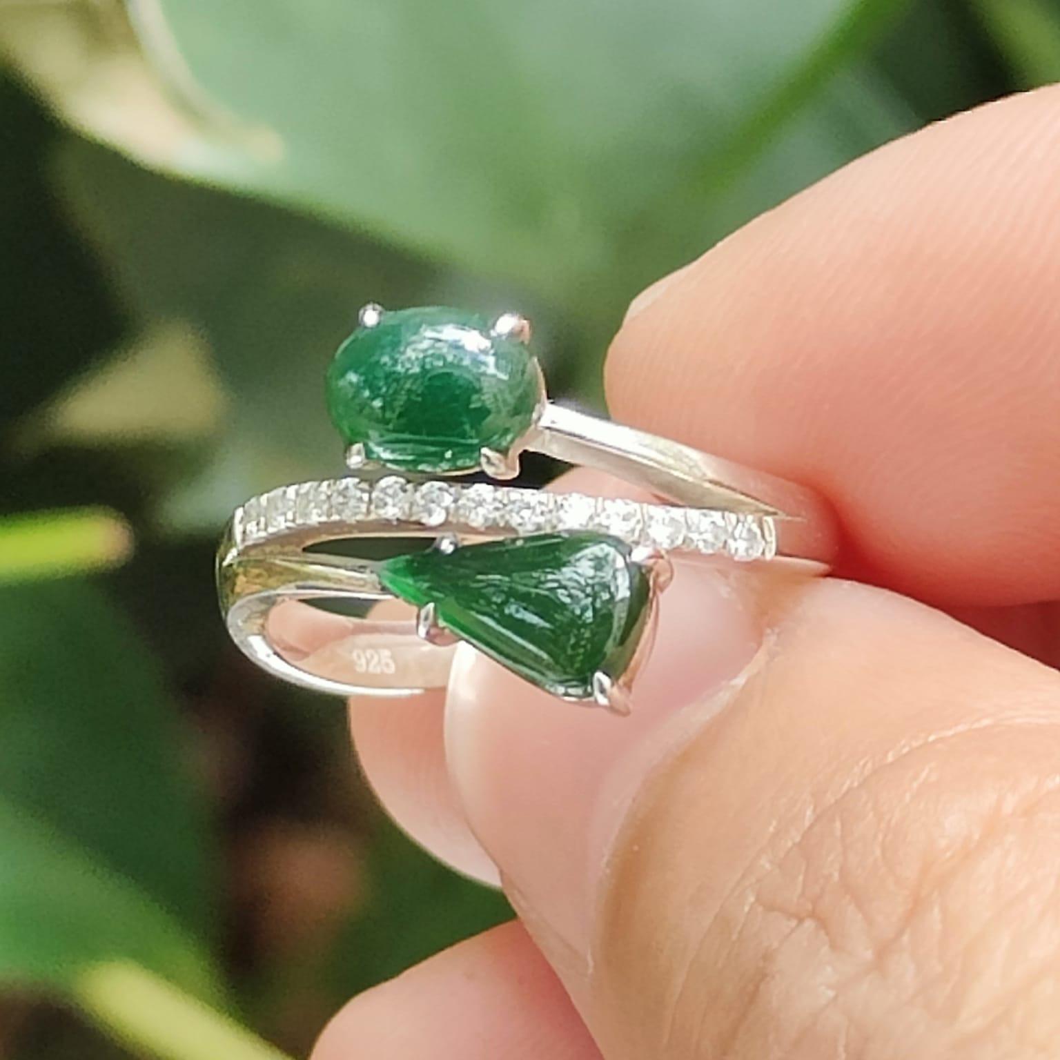 Water Element Jade Ring 💧- Deep Forest Energy (Sku: s925ring32) Yi Pin Qian Jadeites Jade Jewelry ~Your Precious Quintessential ~ Singapore