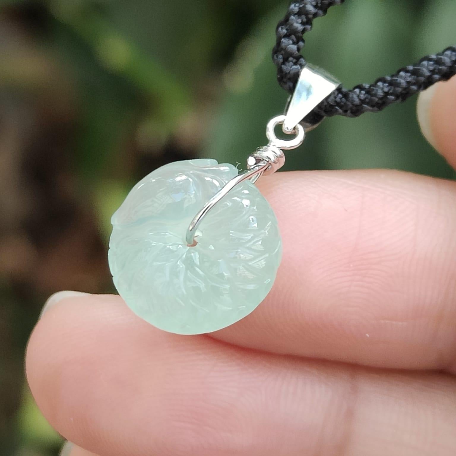 🌳 Dragon's Egg Jade Coin - Wood's Vitality, Metal's Precision (Sku: s925p7) Yi Pin Qian Jadeites Jade Jewelry ~Your Precious Quintessential ~ Singapore